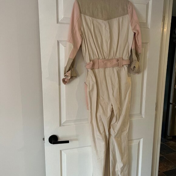 Sézane Joaquim Jumpsuit Boilersuit in Patchwork NWOT - Picture 5 of 5